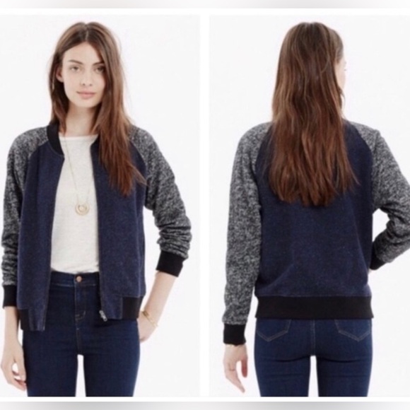 Excellent Condition!! 💙Madewell Varsity Bomber Jacket - Picture 4 of 13